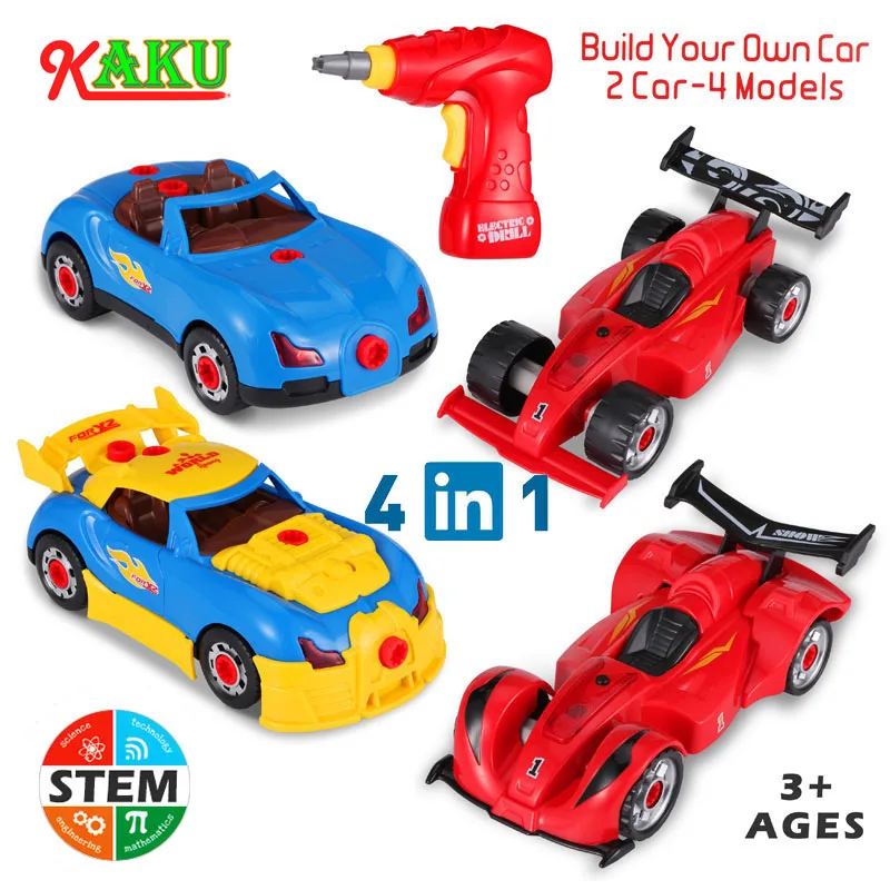 Take Apart Racing Car Toys Build Your Own STEM Car With Drill& Remote