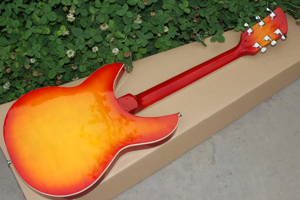 Высокое качество Richenbacker медовый взрыв Цвет электрогитара, Richenbacker гитара ra. Палисандр гриф. Двойной Sunburst Цвет