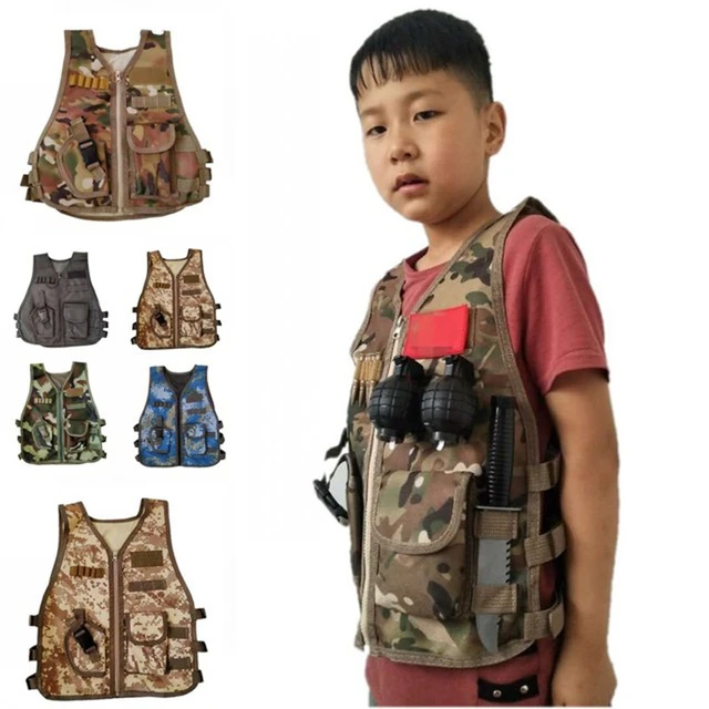 Ropa de camuflaje militar para niños, equipo de combate, chaleco táctico  del ejército, disfraz de Airsoft, uniforme de francotirador - AliExpress