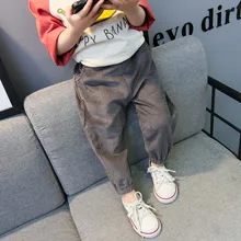 Новинка года; стильные весенние детские вельветовые брюки детские шаровары для маленьких девочек; весенняя одежда для маленьких девочек; брюки сезон весна-осень