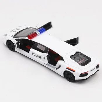 

17.6CM Metal Alloy 1:36 Scale Police Polizei Gull Wing Door Extended cool Car Pull Back Diecast Vehicles Model Toys For kids