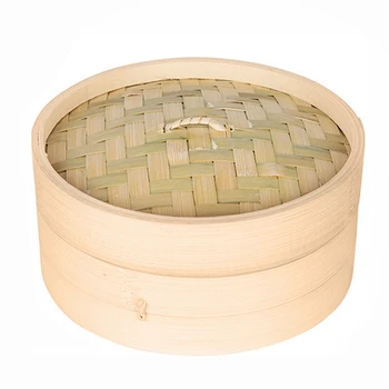 

One Cage and One Cover Cooking Bamboo Steamer Fish Rice Vegetable Snack Basket Set Kitchen Cooking Tools,L