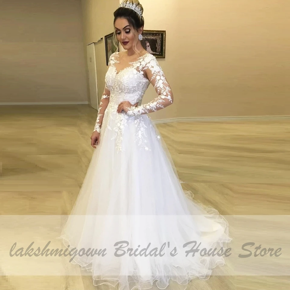 Vestido de Noiva Flores кружевное свадебное платье с длинными рукавами и тюлевой юбкой, сексуальные африканские свадебные платья в стиле бохо, свадебные платья на заказ