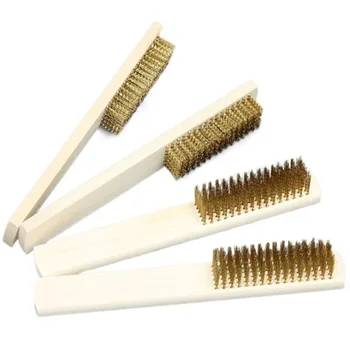 

Durable Brush Copper Wire Cleaning brush Kitchen Bathroom Brush With Wooden Handle Clean Grease Heat Resistant Cleaning Tool