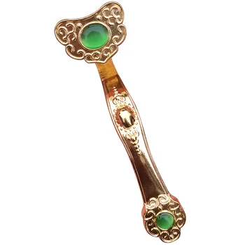 

Golden Ruyi Ornament Chinese Wealth Home Decoration Gift Power Feng Shui Jewelry Desk Craft Fortune
