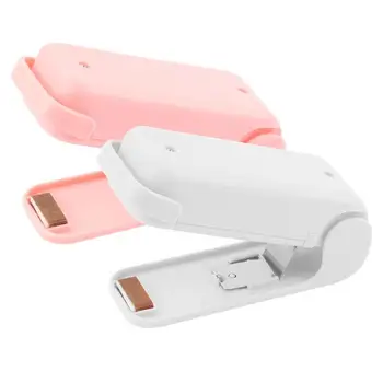 

Food Snack Storage Bag Sealer Household Electronic Machine Plastic White Pink Handheld Heat Sealing Bag Clip Kitchen Accessories