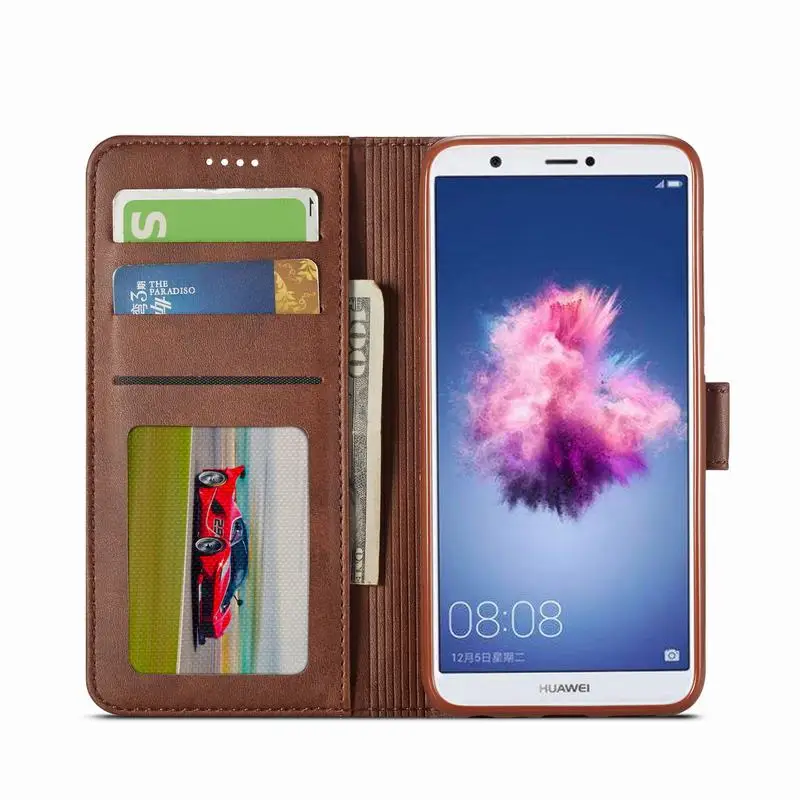 Чехол для Huawei P Smart 2018 кожаный чехол книжка с бумажником Honor 9 Lite смартфона
