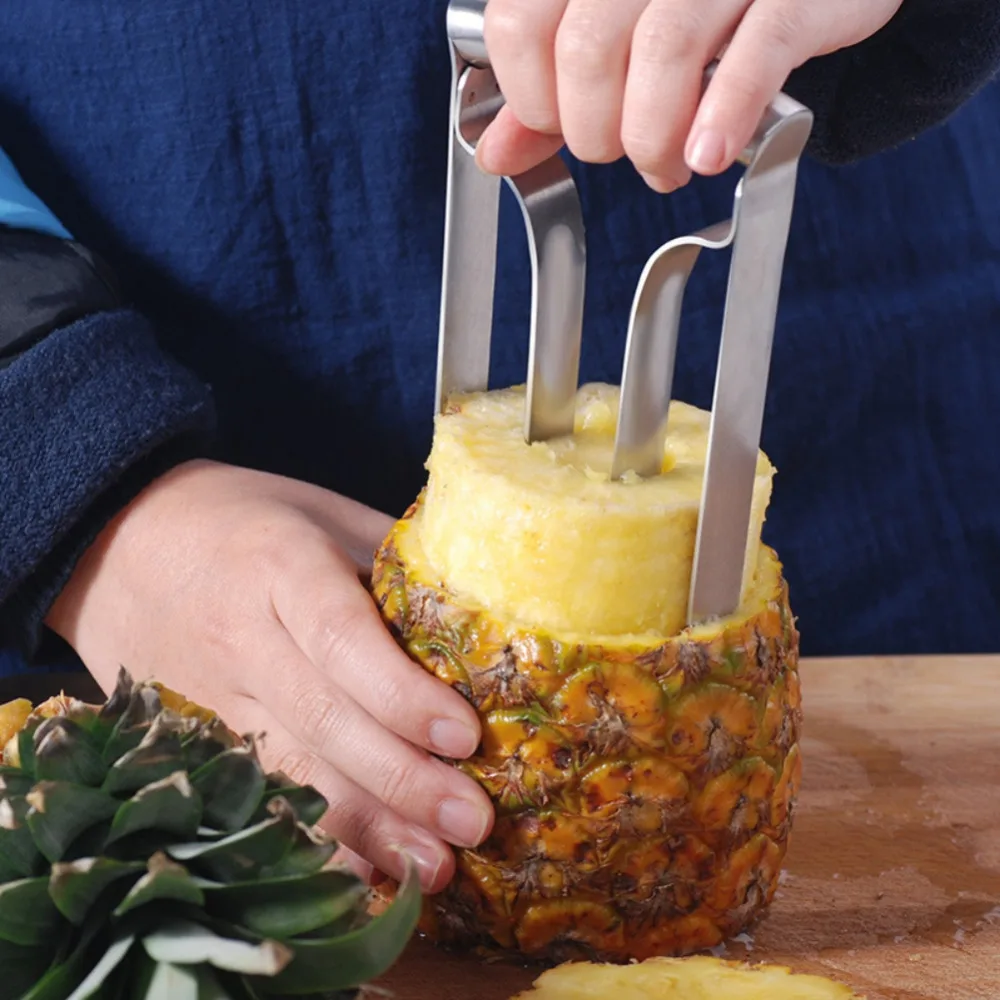Нержавеющая сталь ананас мясо экстрактор дом инструмент для очистки ананасов нож для удаления сердцевины и нарезания фруктов инструмент