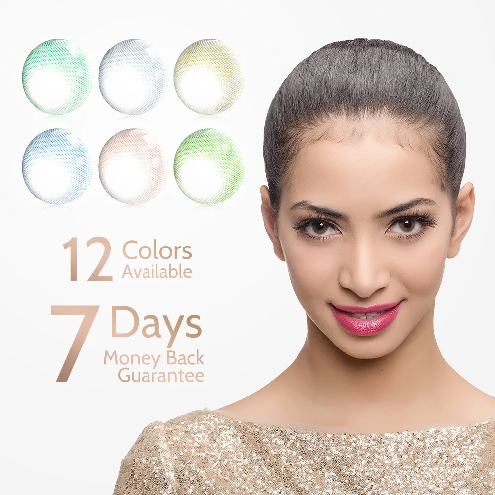 2pcs/pair Hidrocor Eye Color Lens Prescription Colored Contact Lenses Yearly Natural Looking Eye Makeup Soft Lenses With Power