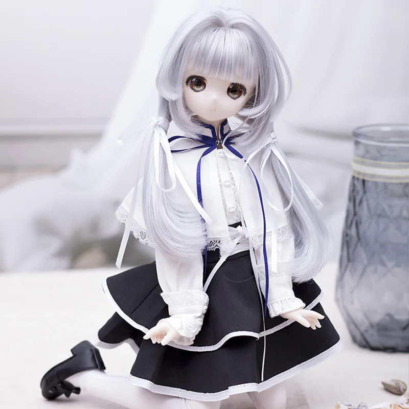 1/3 1/4 1/6 Bjd парик высокая температура Мода Серебряный серый провод SD для BJD