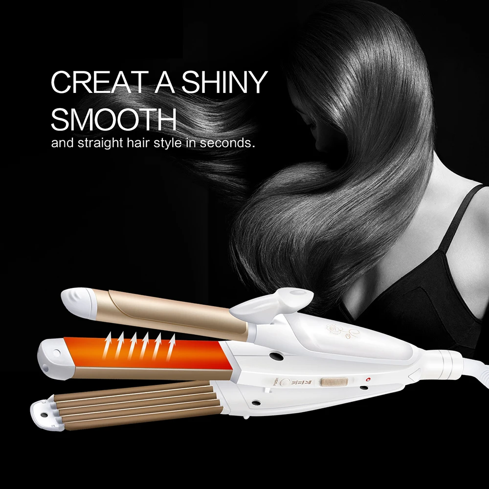 Flat Iron Hair Straightener Curler Curling Wand Professional Straightening Hair Wave Crimper Styling Tool