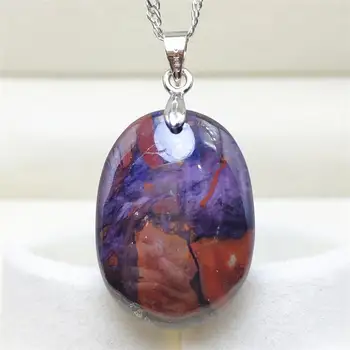 

Natural Purple Red Sugilite South Africa Pendant 26x19x8mm Oval Shape Women Men Reiki Stone Fashion Necklace AAAAA