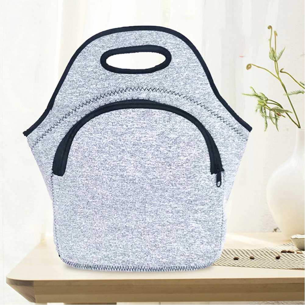 Double Layer Fashionable Portable Food Thermal Insulated Picnic With Zipper Lunch Bag Container Reusable Outdoor Office Adults