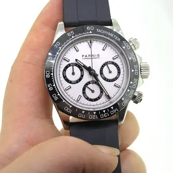 

39mm Parnis Sapphire Quartz Movement Men Chronograph Watch Stainless Steel Case