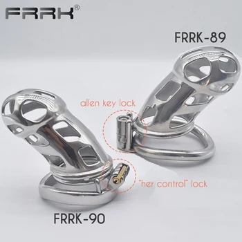FRRK Maxi Mamba Chastity Cage Steel Cobra Strap Penis Rings Big Long Male Cock Lock BDSM Device Adults Sex Toys for Couple 6