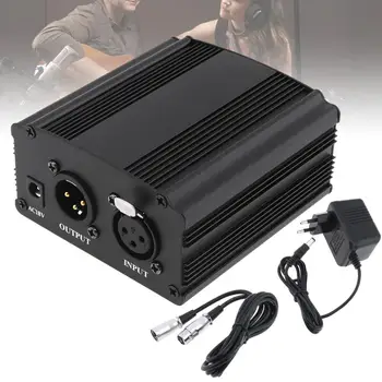 

1-Channel Phantom Power Supply with One XLR Audio Cable and AC220VEU Adaptorfor Condenser Microphone Studio MusicVoice Recording