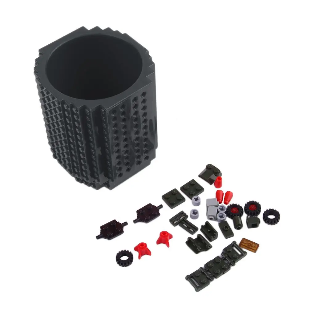 

Unique DIY Building Blocks Mug Cup Build-On Brick Build Pen Container New