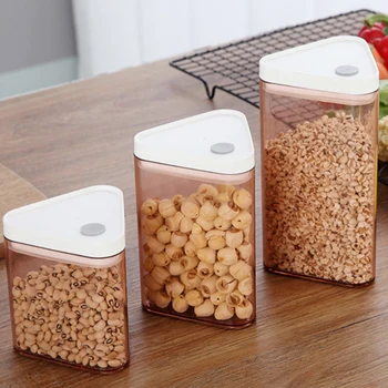 

3Pcs Food Storage Box Clear Container Set with Pour Lids Kitchen Food Sealed Snacks Dried Fruit Grain Coffee Bean Tank Storage C