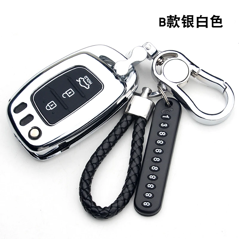 Чехол для ключей автомобиля из цинкового сплава для hyundai Creta Tucson Santa fe Elantra Sonata i10 i20 i30 i40 i25 ix35 Keyless Shell Fob крышка - Название цвета: C