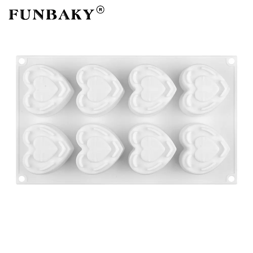 FUNBAKY 3d силикон случайный цвет в форме сердца торт мусс украшение форма испечь формы для выпечки инструмент DIY