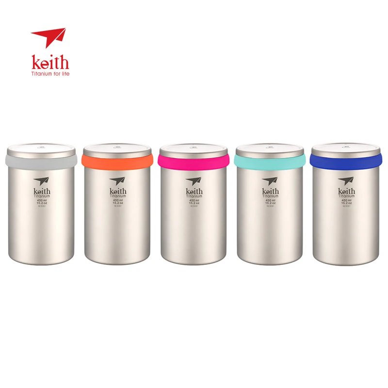 Титановая кружка с двойными стенками Keith 450 мл уличный ситечко для чая и чашек
