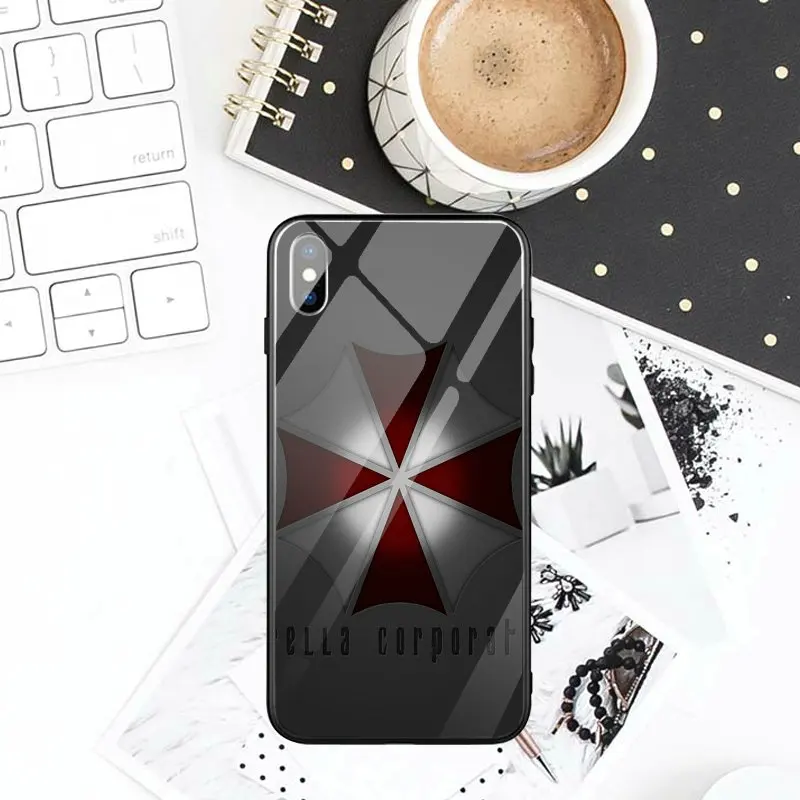 Жесткий чехол из закаленного стекла для мобильных телефонов, чехлы для iPhone X XR XS Max 8 7 6 6S Plus, сумки с зонтиком и тематикой «herent Evil» - Цвет: pattern 16