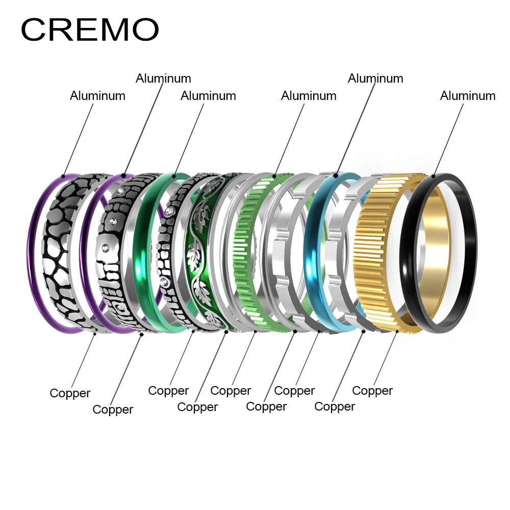 Cremo титановые кольца набор для женщин Штабелируемый сменный обручальное кольцо