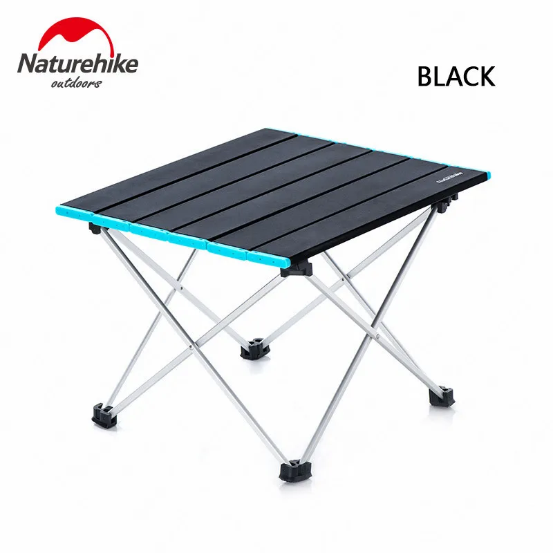 Black Naturehike складной походный стол 0,95 кг легкий портативный алюминиевый сплав поддержка открытый стол для пикника барбекю Кемпинг путешествия - Цвет: Black