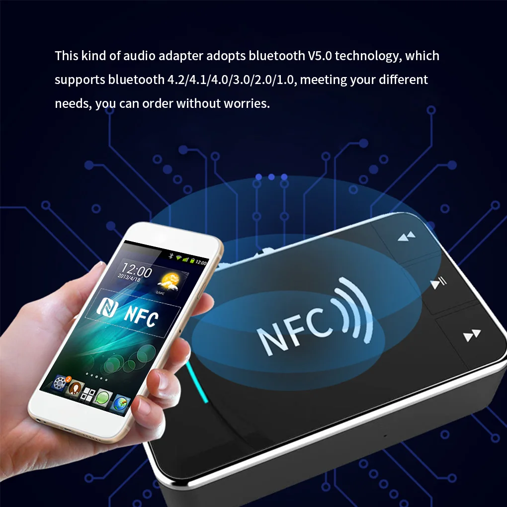 NFC 5.0 Bluetooth Receiver A2DP AUX 3.5mm RCA Jack USB Smart Playback Stereo Audio Wireless Adapter For Car Kit Speaker | Электроника