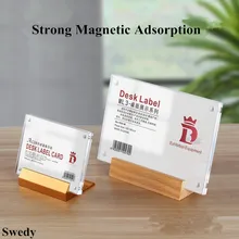 

60x90mm Acrylic Sign Holders Stand Photo Picture Holder Frame Table Menu Paper Card Message Holders Display Frame
