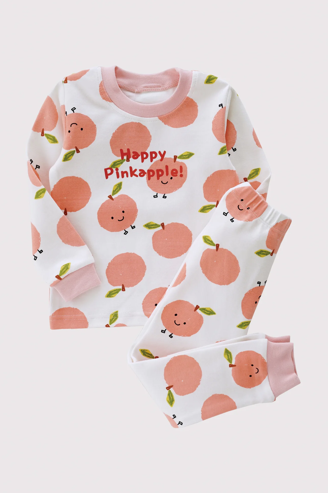 peach Детские пижамы; коллекция года; сезон весна-осень; Детский мягкий хлопковый теплый домашний костюм с рисунками животных; новое простое нижнее белье для маленьких мальчиков и девочек - Цвет: peach