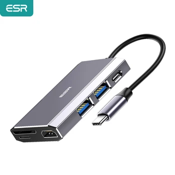 

ESR 6 In 1 8-In-1 USB Type-C 3.1 Hub USB 3.0 Output Adapter Splitter Fast Speed Transfer TF SD Card Reader 6/8 Ports Charger Hub