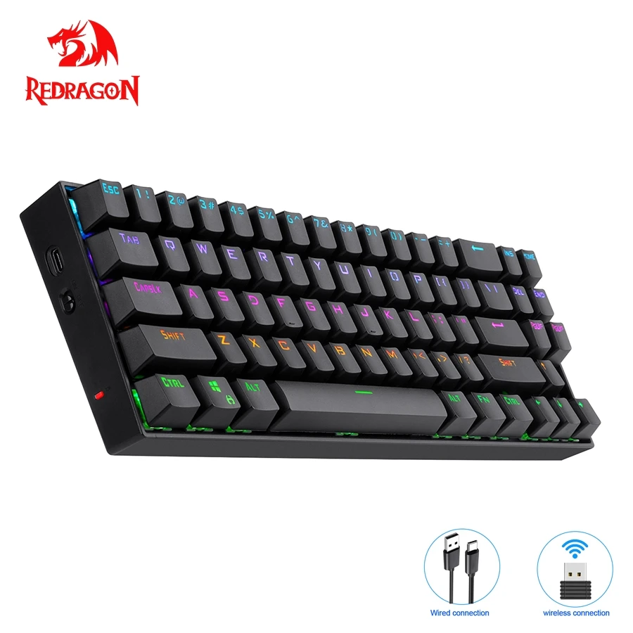 Redragon Deimos K599 KRS RGB USB Mechanical Gaming Keyboard 2.4G wireless dual mode Red Switch Backlit 70 Keys Computer
