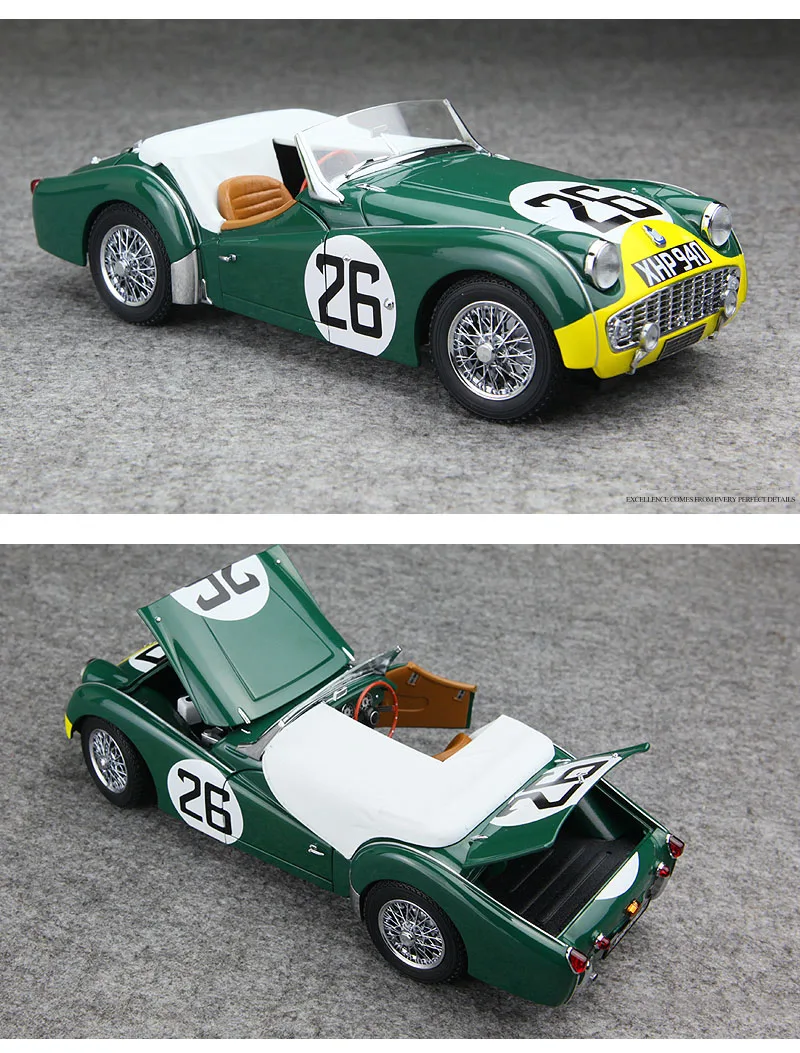 1/18 весы Triumph классического автомобиля 1959 ле-Ман № 26 автомобиль литой Сплав ралли оригинальная модель автомобиля металлический автомобиль игрушки вентиляторы коллекция