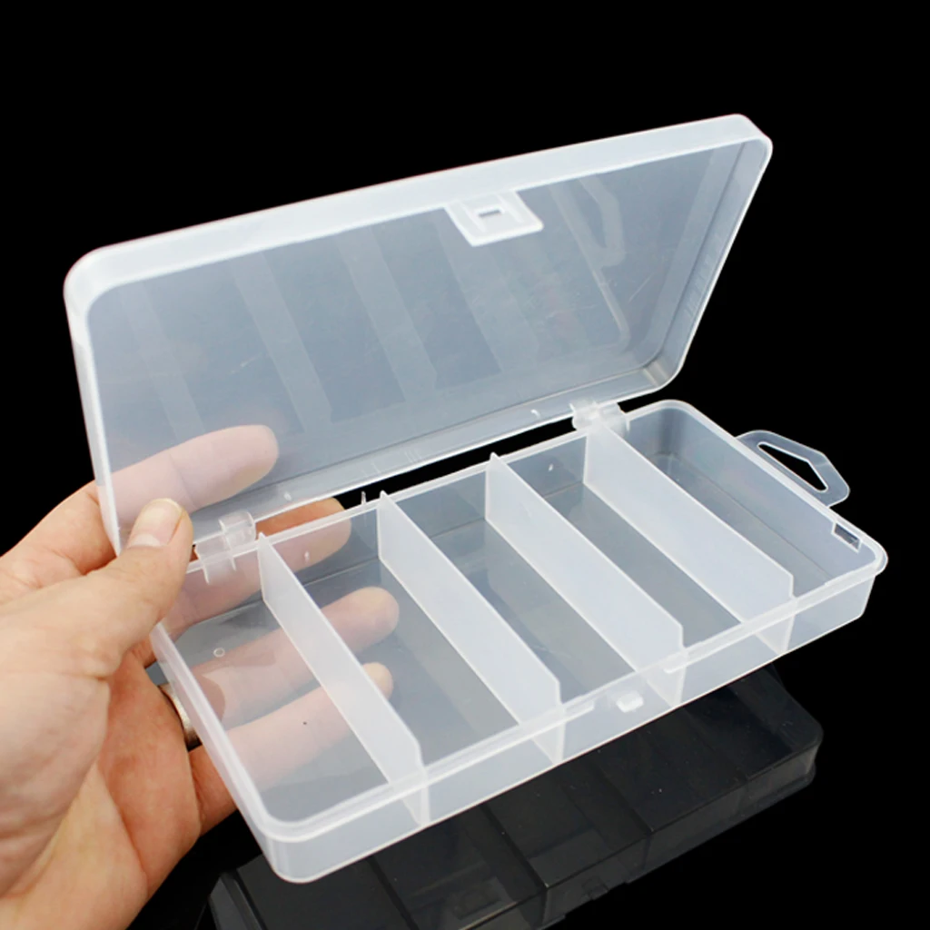 Fishing Tackle Box Lightweight Durable Jewelry Organizer with 5 Grids Clear Fishing Tackle Boxes