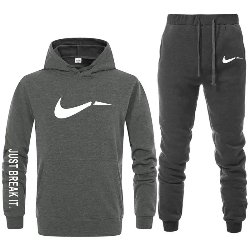 

2019 New Fashion Hoodies Men Sport suit JUST BREAK IT Sweatshirt +Sweatpants Suits Casual Long Sleeve Pullover Hoodie clothing