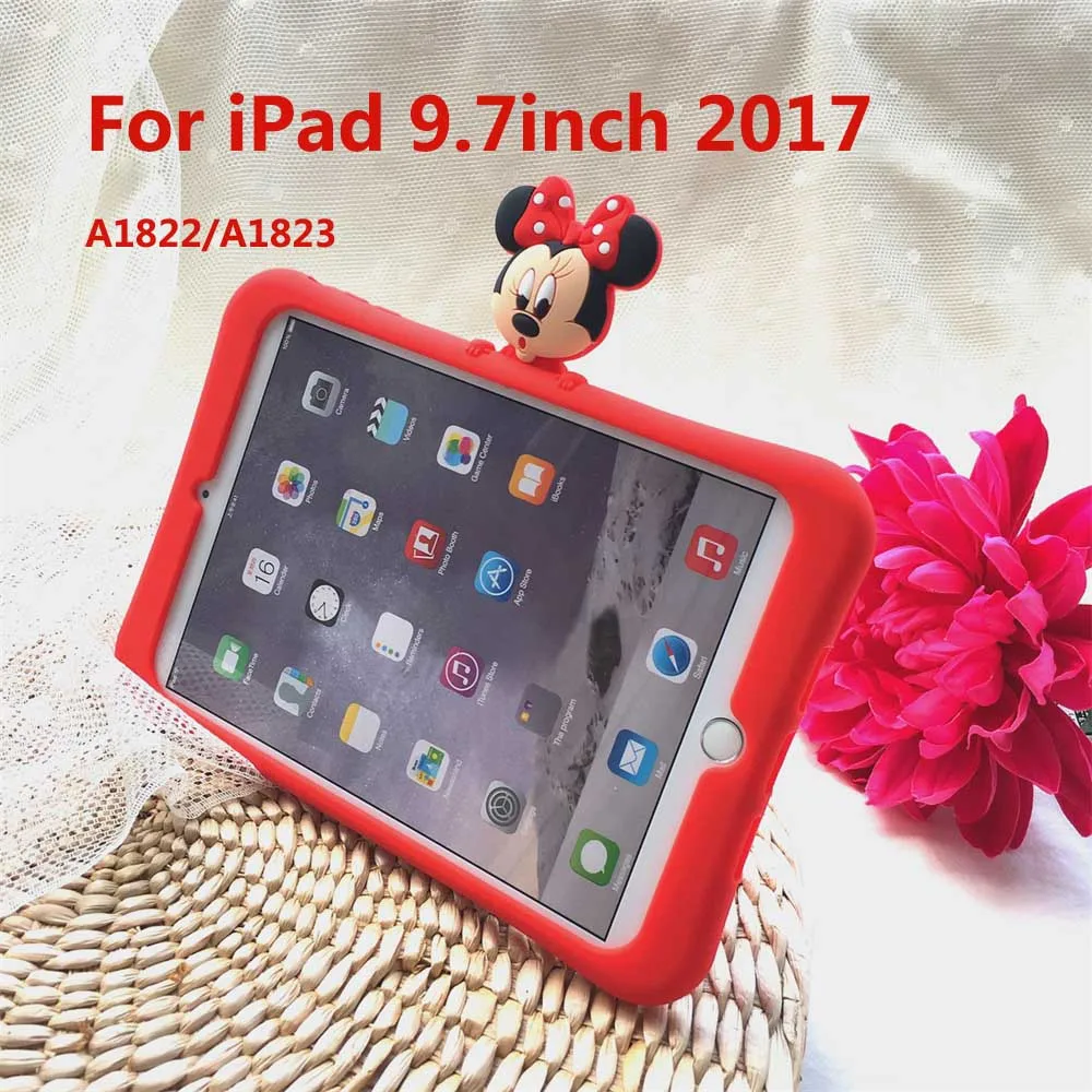 Микки и Минни Маус чехол s для iPad Air 1 2 pro 10,5 9,7 для iPad pro 11 мини на возраст 3, 4, 5, мягкая подставка чехол для iPad 10,2 - Цвет: for ipad 2017 9.7