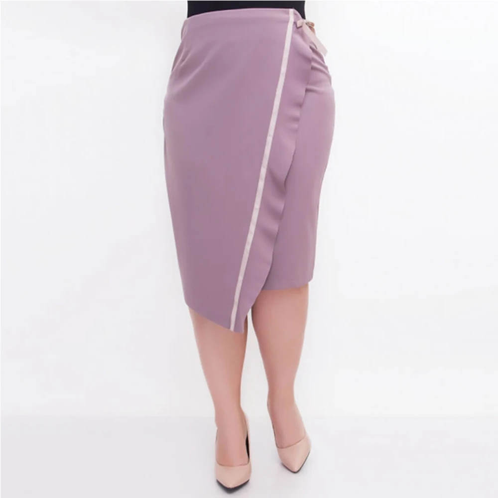 Плюс Размеры женские офисные юбки, большой размер ПР ткань модные элегантные миди-юбки 2018 Высокая Талия Bodycon тонкий краткое носить на