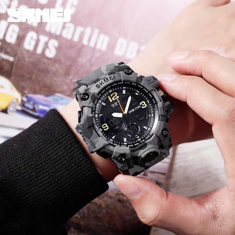 

SKMEI Brand Military Men Sports Watches Luxury Waterproof Quartz Analog Clock Men Fashion LED Digital Watches Relogio Masculino