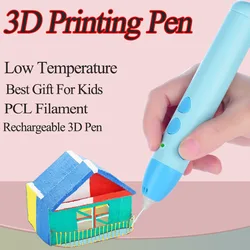 Stylo d'impression 3D à basse température, Rechargeable pour enfants, cadeau d'anniversaire, peinture 3D, dessin, crayon créatif, bricolage, Filament PCL 