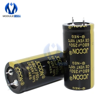 

5PCS Aluminum Electrolytic Capacitor 250V 680uF High Frequency Low ESR 250V680uF 25*50mm Through Hole Capacitor 25X50mm
