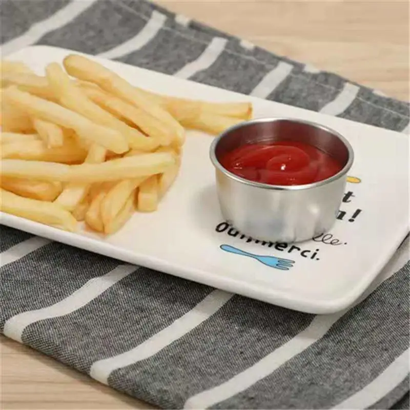 Stainless Steel Sauce Cups with Silicone Lids Reusable for Dipping Sauces  Salad Portion Cups Sauce Cups Stainless Steel wzpi - AliExpress