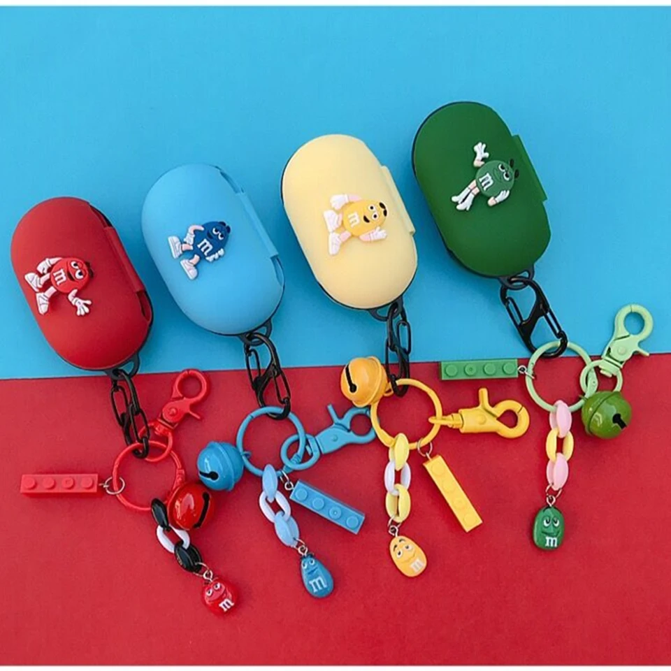 Cute Silicone Cover for Samsung Galaxy Buds Case Charging Box Sleeve Protect Case Bluetooth Earphone Skin Keyring Pendant