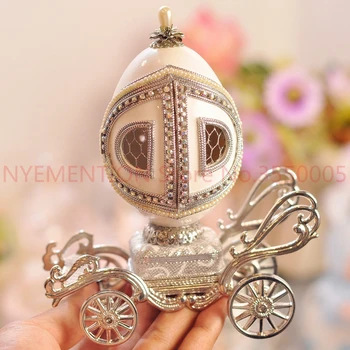 

High Quality Deluxe Eggshell Carving Mini Music Box Musical Boxes for Noble Wedding Gift Love Girls Valentine's Day