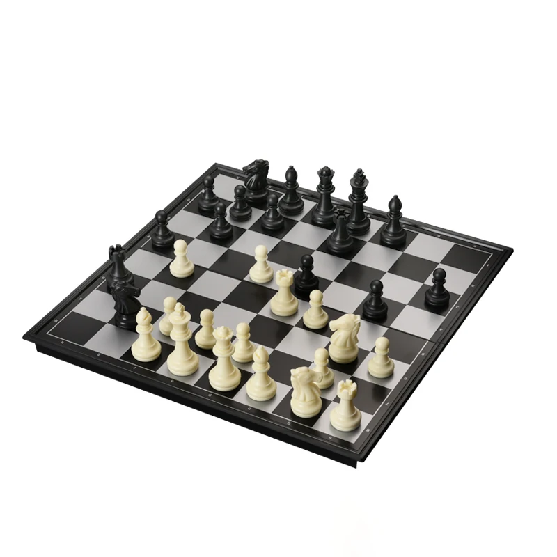 High Quality Magnetic Chess Foldable Checkerboard Set Golden Silver Chess Pieces Portable Family Travel Leisure Board Game Toy - Image 3