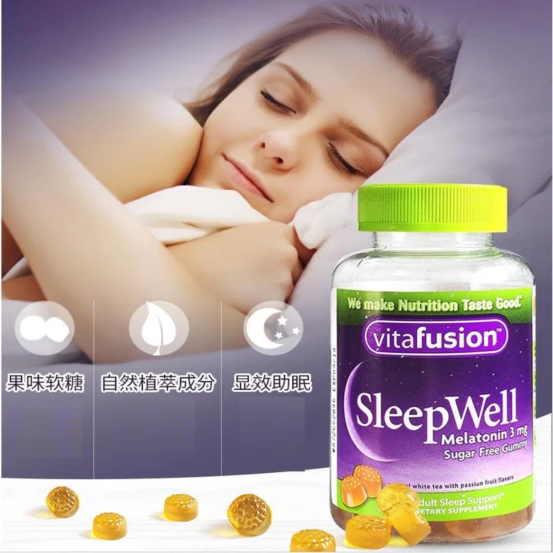 American Vitafusion Melatonin SleepWell Gummies Sleep Sugar Capsules Melanin Makes Skin Smooth Health Wellness Peaceful | Красота и