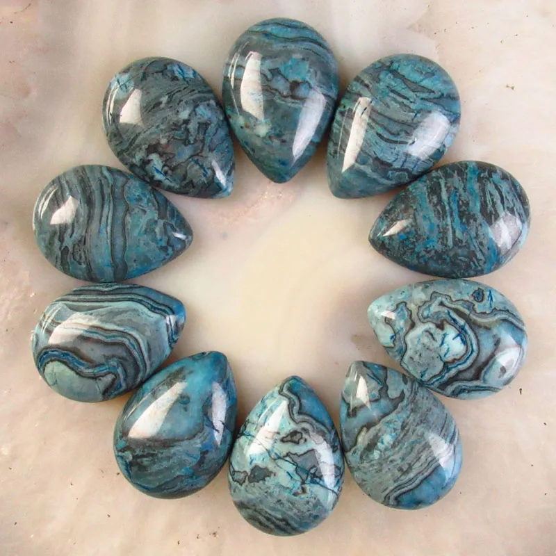 (12 шт./лот) оптовая продажа синий Crazy Agates кабошон Кабо Кабошон 25x18x6 мм Бесплатная