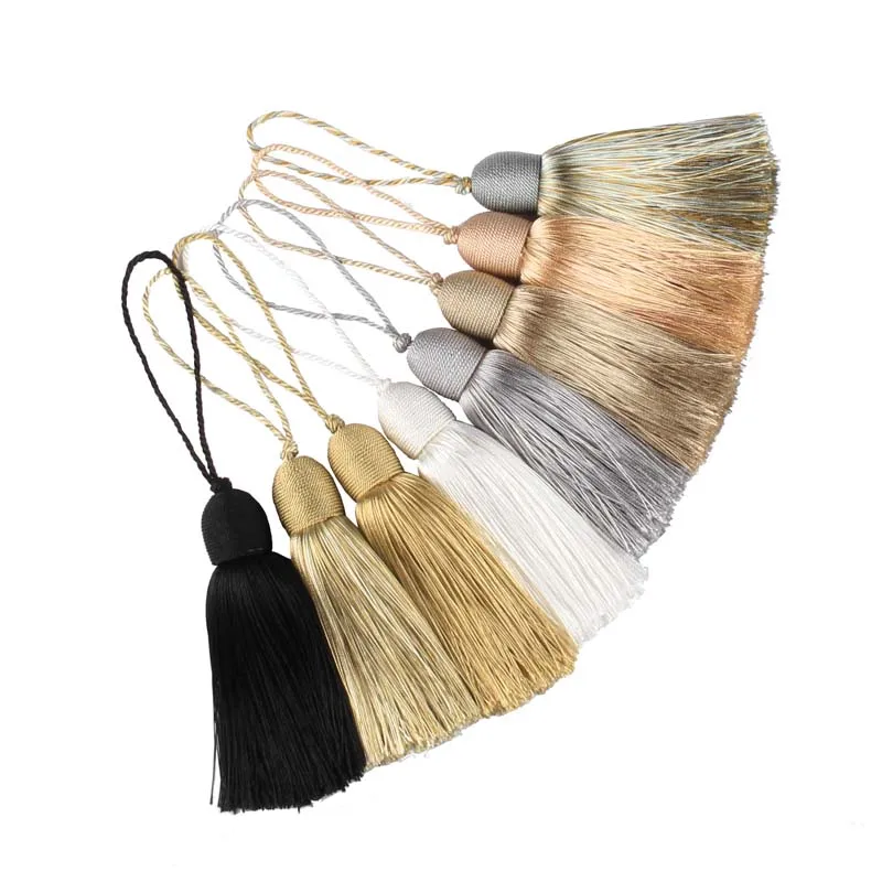 Description Picture 2 of item2Pcs Hanging Rope Tassels Craft DIY Sewing Fringe Braided Key Tassel Trim Decor Cabinet Pendant Embellish Curtain Accessories