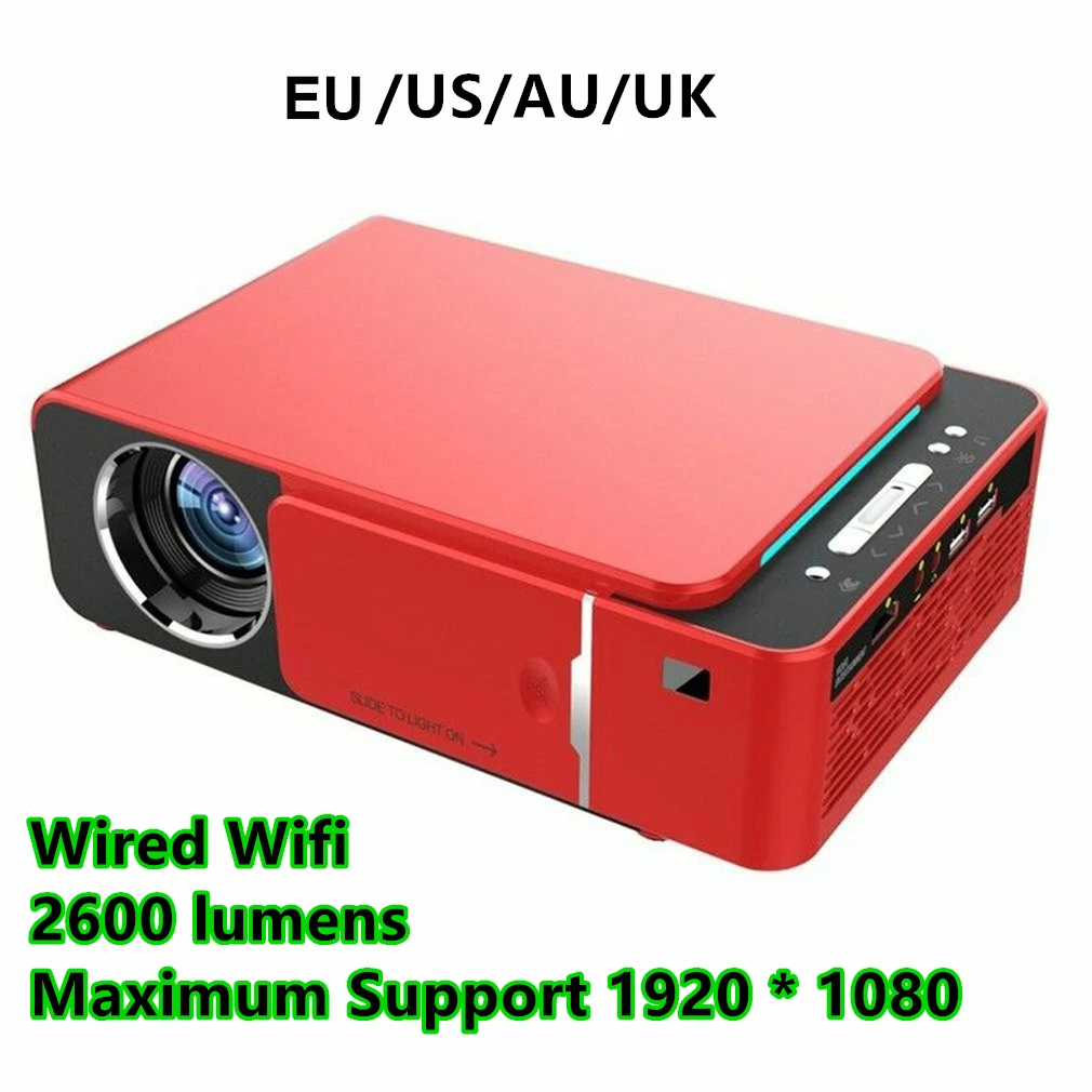 

T6 LED Mini High Definition Resolution Video Projector HD 720P Portable HDMI Wifi Beamer Support HD 1080p Home Theater Cinema