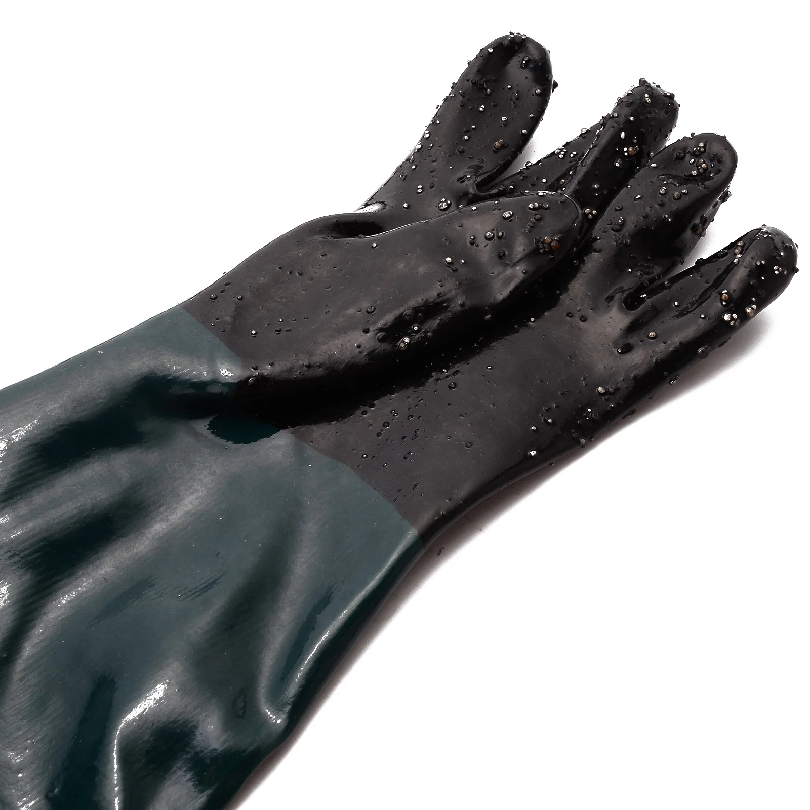 1 Pair Heavy Duty Gloves Soft PVC Vinyl Sandblasting Gloves 60cm For Sandblaster Sand Blast Cabinet Sandblasting Machine